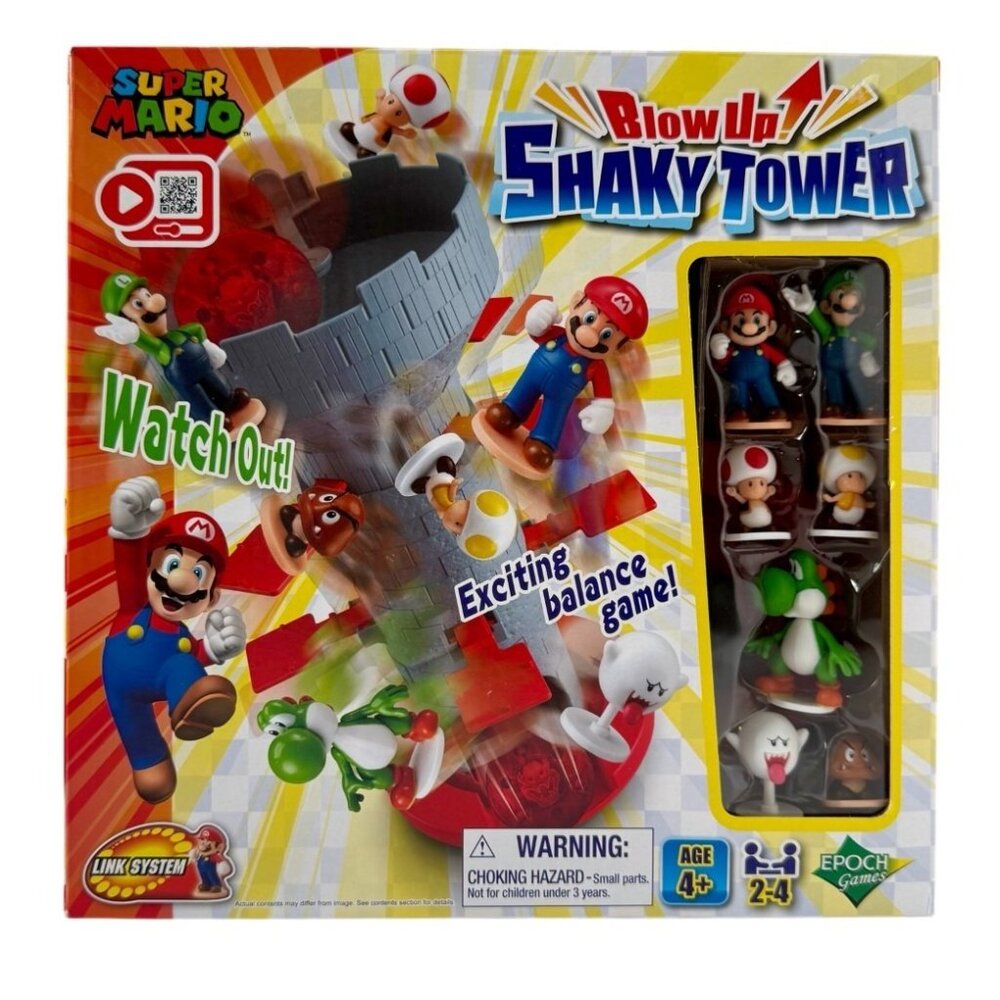 Super Mario Shaky Tower Balancing Game Epoch Family Fun Toy Nintendo Characters